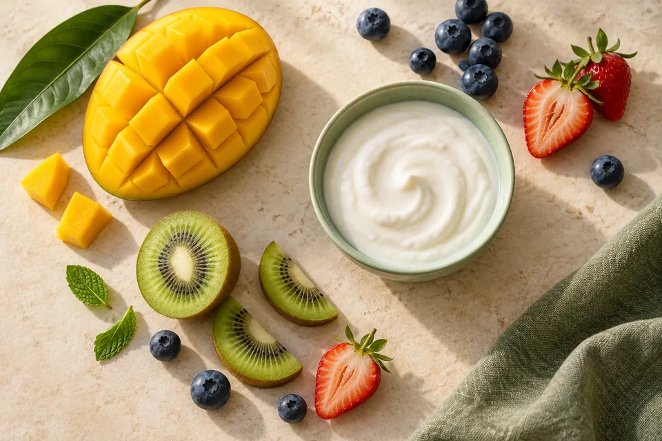 AI-created yoghurt and fruit composition illustrating flavour inspiration.